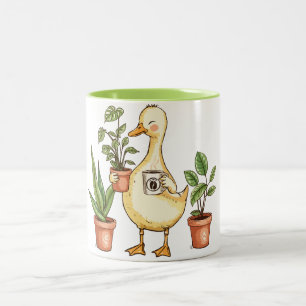 Gänse-Gärtnerei-Tasse - Angetrieben von Pflanzen & Zweifarbige Tasse
