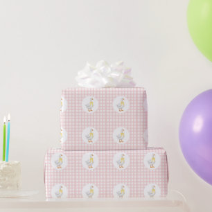 Gänse-Gingham-Rosafarbenes Geschenkverpackungspapi Geschenkpapier