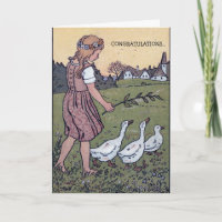 Gänse-Girl-Kopfzeile Zuhause Niederländische Grußk
