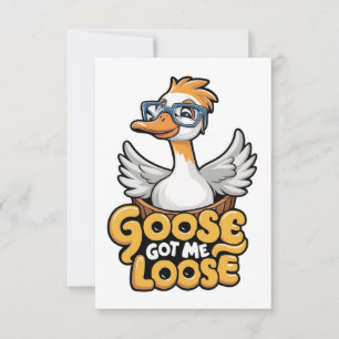 Gänse Got Me Loose T-Shirt - Funny Goose mit Brill Ankündigung