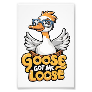 Gänse Got Me Loose T-Shirt - Funny Goose mit Brill Fotodruck
