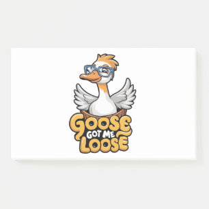 Gänse Got Me Loose T-Shirt - Funny Goose mit Brill Post-it Klebezettel
