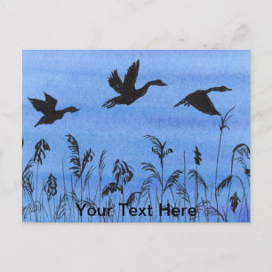 Gänse im Flug Postkarte