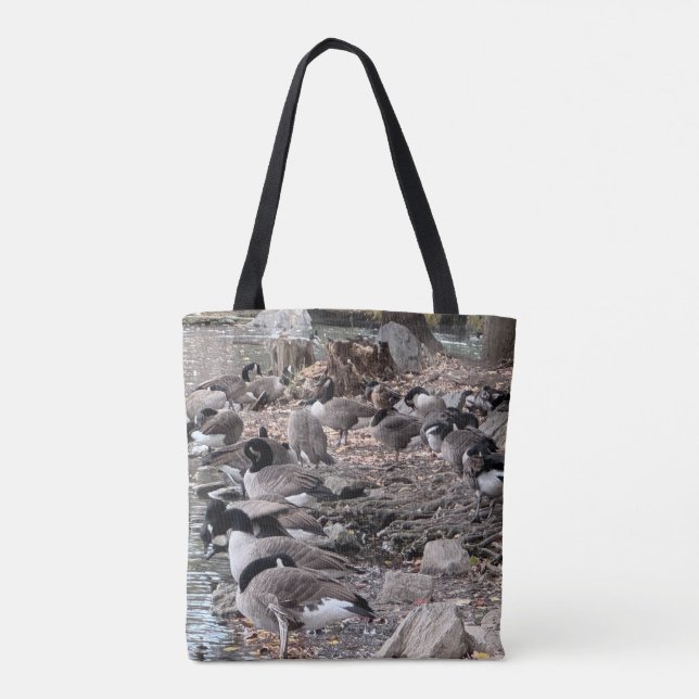 Gänse im Park Tasche (Rückseite)