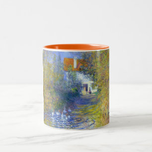Gänse in The Creek, Claude Monet Zweifarbige Tasse
