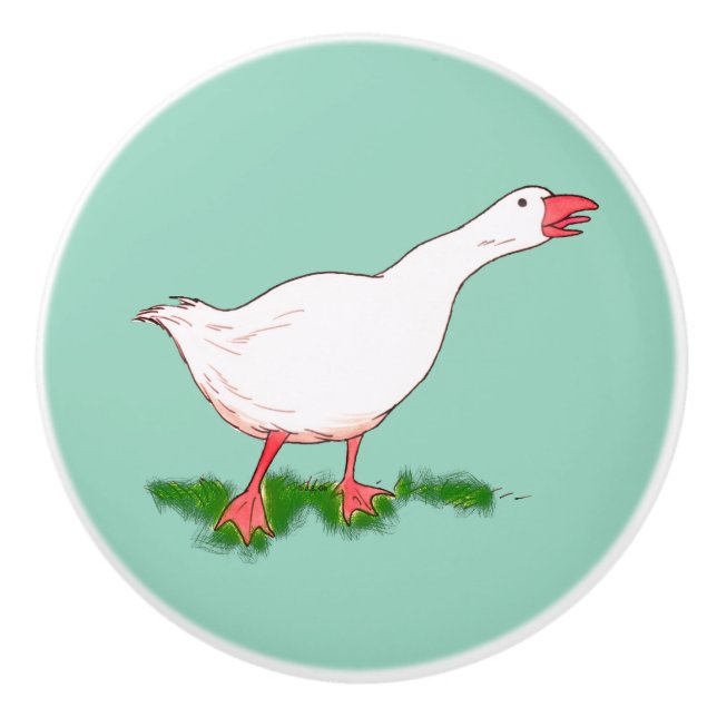 Gänse Keramikknauf (Vorderseite)