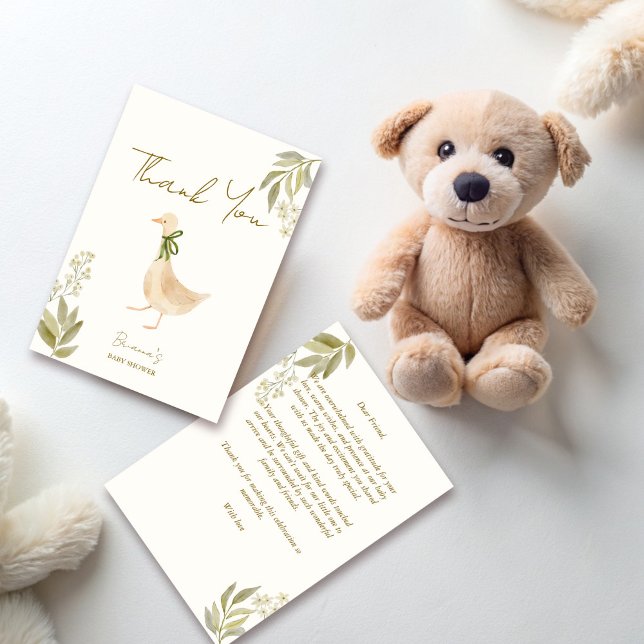 Gänse-Kinderzimmer-Rymnen Babydusche Dankeskarte (Goose nursery rhymes boho baby shower thank you cards)