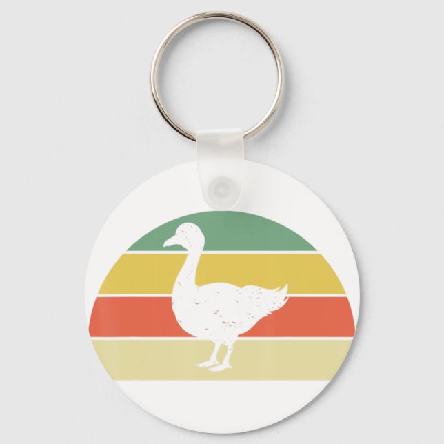 Gänse-Lover-Bauer Retro-Bauerngang Vogelgrippe Schlüsselanhänger (Vorderseite)