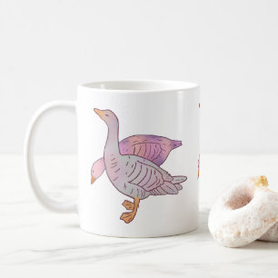 Gänse Mädchen Whimsische Volkskunst-Gänse-Duo Kaffeetasse