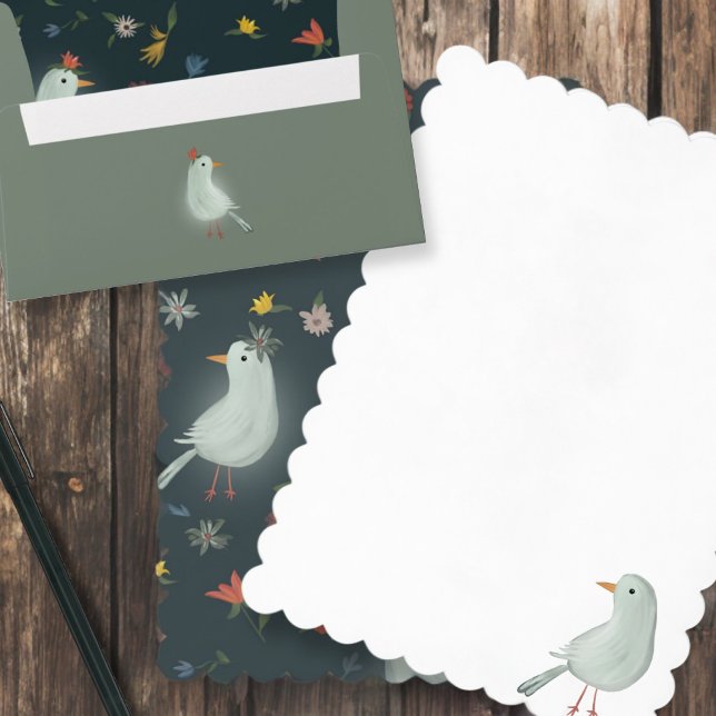 Gänse mit Aquarellfarben-Blume Einladung (Von Creator hochgeladen)