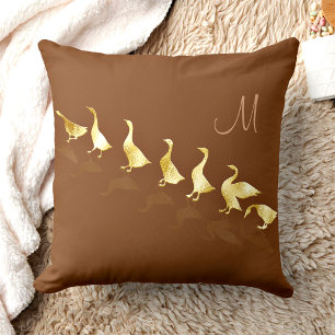 Gänse Monogram Terra Cotta Throw Kissen