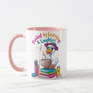 Gänse-Tasse 'Lernen motiviert' – Zurück zur Schule Tasse