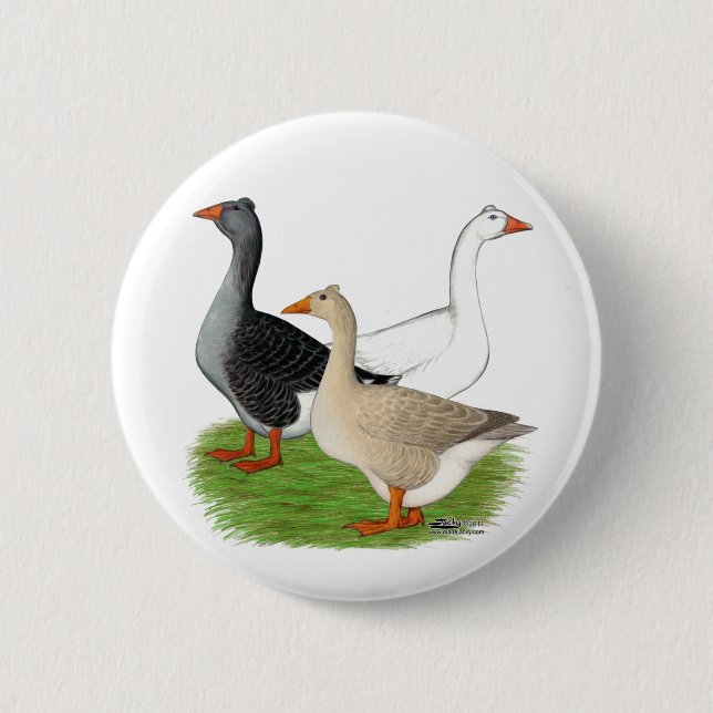 Gänse: Tufted Trio Button (Vorderseite)