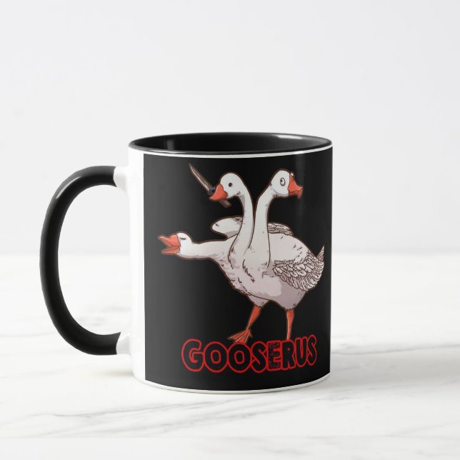 Gänse- und Cerberus-Tasse entblößt Tasse (Links)