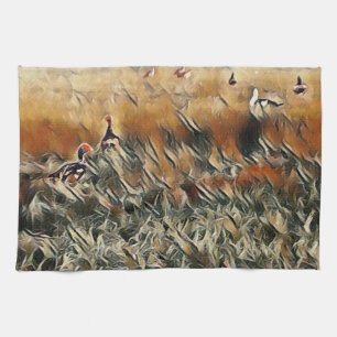 Gänse und Enten streifen umher Kunst Geschirrtuch