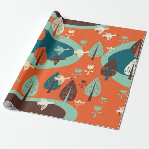Gänse und Wald Geschenkpapier