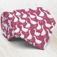 Gänse-Vogel-Muster Berry-Rote Krawatte