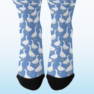 Gänse-Vogel-Muster Blau Socken