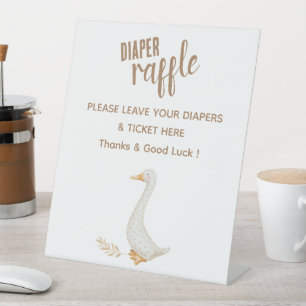 GänseBaby Duschmaschine Windeln Raffle-Zeichen Sockelschild