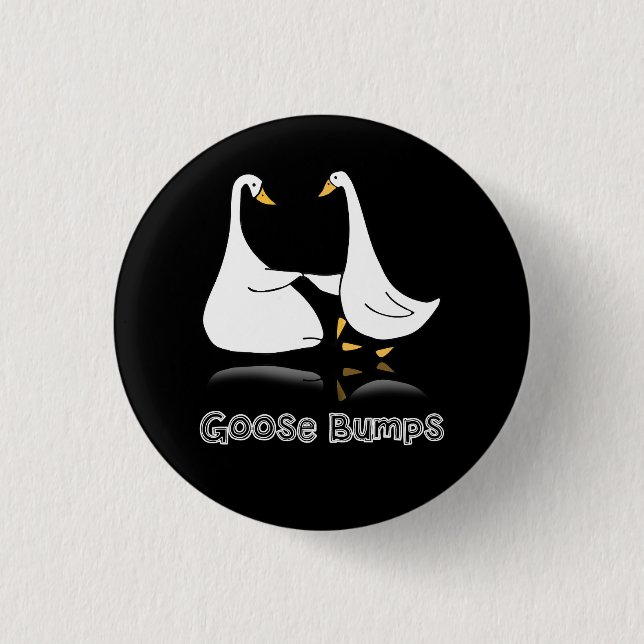 Gänsebestickte Gänse Bumps Albern Gänseblume Button (Vorderseite)