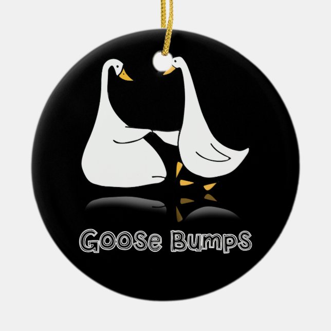 Gänsebestickte Gänse Bumps Albern Gänseblume Keramik Ornament (Vorne)