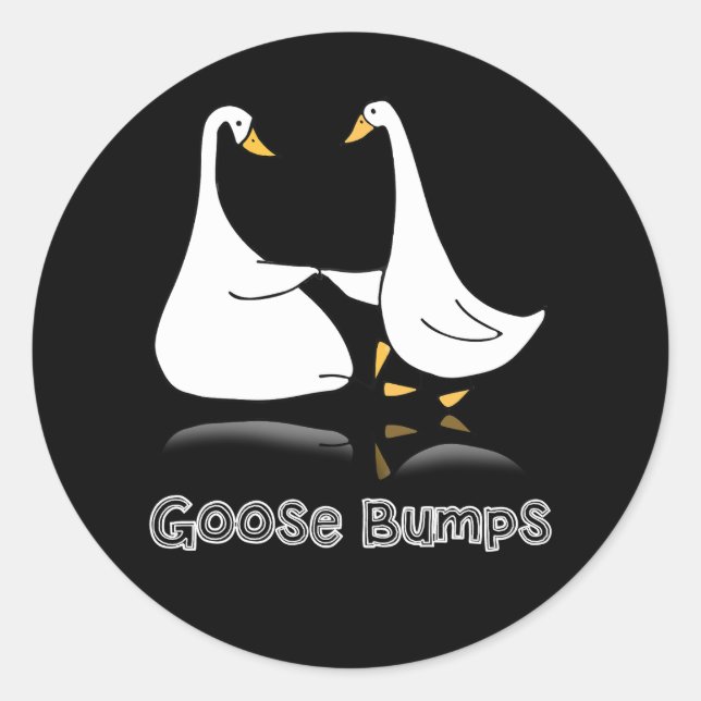 Gänsebestickte Gänse Bumps Albern Gänseblume Runder Aufkleber (Vorderseite)