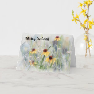 Gänseblümchen-ähnliche Aquarell-Geburtstagskarte m Karte