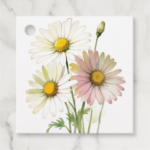 Gänseblümchen-Aquarell-Blume modern professionell Geschenkanhänger