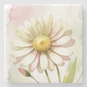 Gänseblümchen-Aquarell-Blume modern professionell Steinuntersetzer