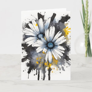 Gänseblümchen - Aquarellblumen Karte