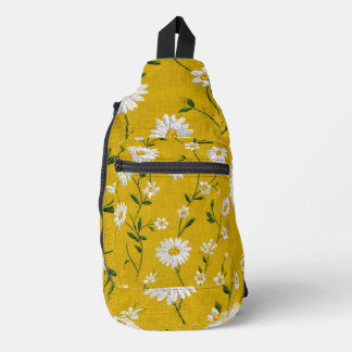 Gänseblümchen auf gelbem Hintergrund Crossbody Bag