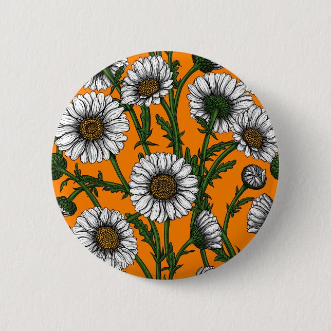Gänseblümchen auf orange button (Vorderseite)