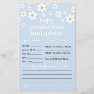 Gänseblümchen-Baby-Party-Ratschlag für Eltern Kart Flyer