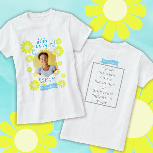 Gänseblümchen Beste Lehrerin Foto Weiß T-Shirt