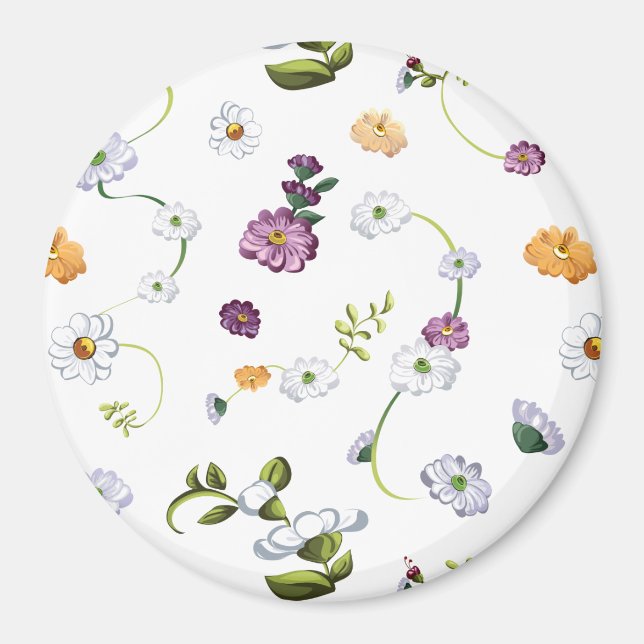 Gänseblümchen-Blume 2 Magnet (Vorne)