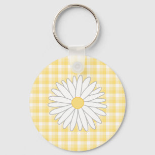 Gänseblümchen-Blume in Gelbem und im Weiß Schlüsselanhänger