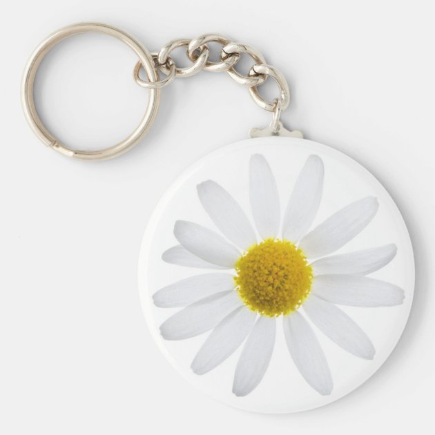 Homxi Schlüsselanhänger Edelstahl – Gänseblümchen-Design, Weiß, Hypoallergen