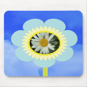 Gänseblümchen, Blume und blauer Himmel Mousepad