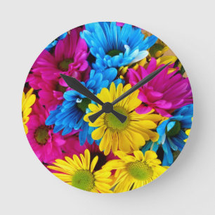 Gänseblümchen Blumen Blüten Liebe Schicksal Shower Runde Wanduhr