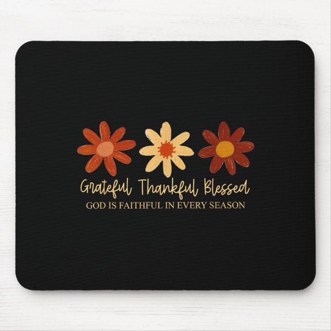 Gänseblümchen-Blumen-Gratuliert-Dankbar-Gesegnet G Mousepad (Vorne)