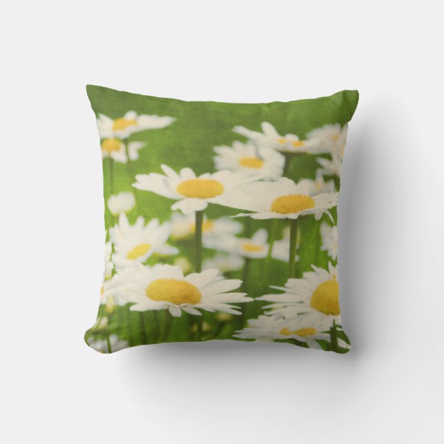 Gänseblümchen-Blumen Kissen (Vorderseite)