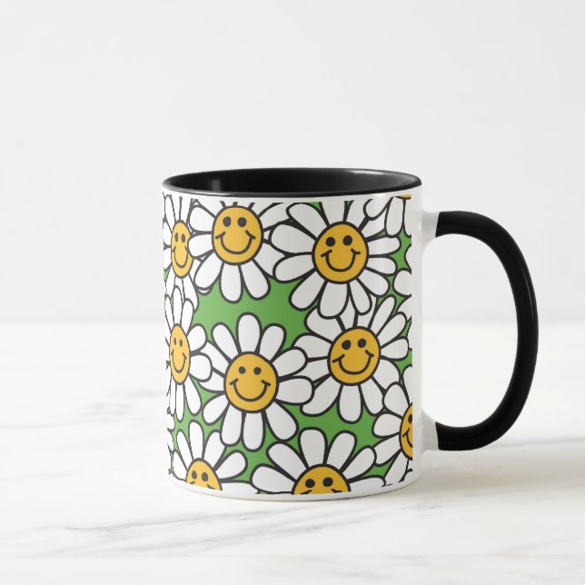 Gänseblümchen-Blumen-Muster Tasse (Rechts)