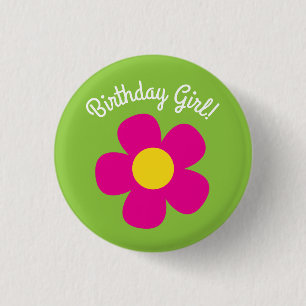 Gänseblümchen-Blumen-niedliches buntes 1. Button