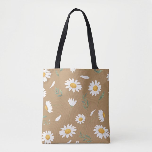 Gänseblümchen-Blumen-Tasche Tasche (Vorderseite)