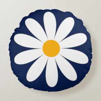 Gänseblümchen-Blumenhut Rundes Kissen