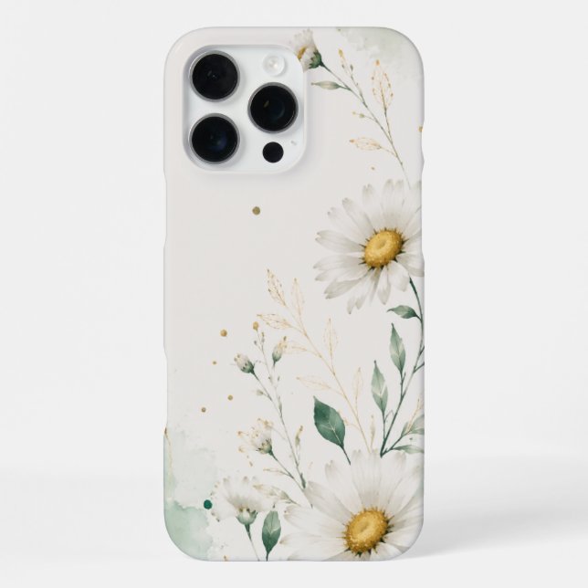 Gänseblümchen-Blumenmuster iPhone 16 Pro Max Hülle (Rückseite)