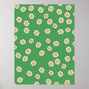 Gänseblümchen-Blumenmuster Poster