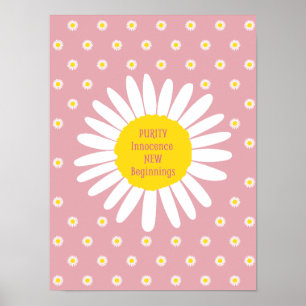 Gänseblümchen-Blumenmuster - Reinheit, Unschuld Zi Poster