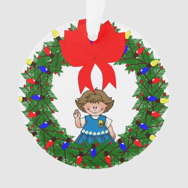 Gänseblümchen-brünetter KieferWreath mit Bogen Ornament (Vorderseite)