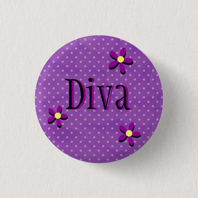 Gänseblümchen-Diva-Knopf Button (Vorderseite)